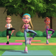 Bratz dolls perform yoga.